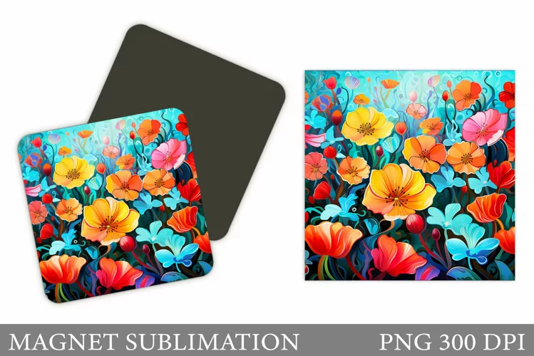 Flowers Magnet Design. Flowers Magnet Sublimation