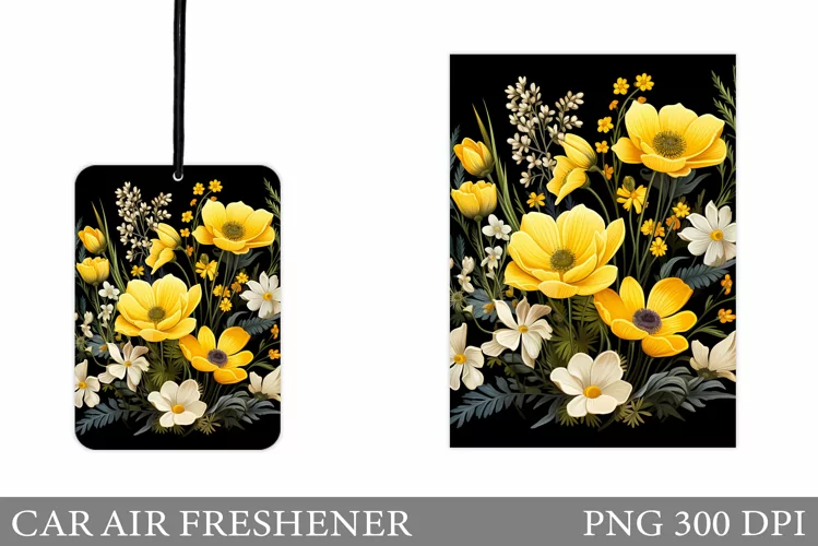 Flowers Car Air Freshener. Car Air Freshener Sublimation