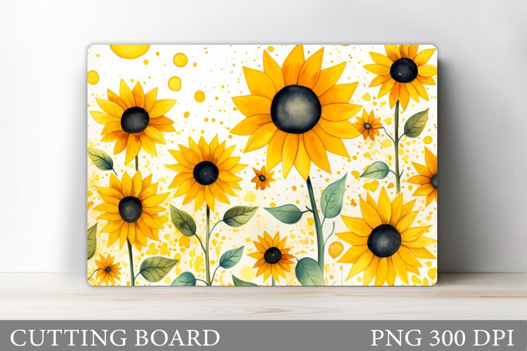 Sunflowers Cutting Board Design. Cutting Board Sublimation