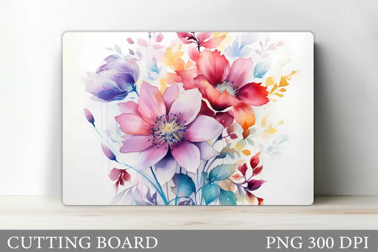 Flowers Cutting Board Design. Cutting Board Sublimation
