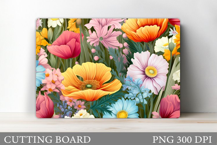 Flowers Cutting Board. Floral Cutting Board Sublimation example image 1