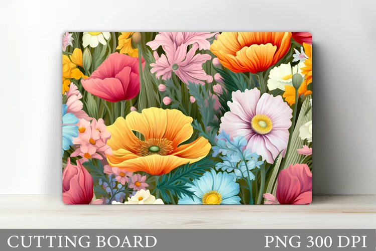 Flowers Cutting Board. Floral Cutting Board Sublimation