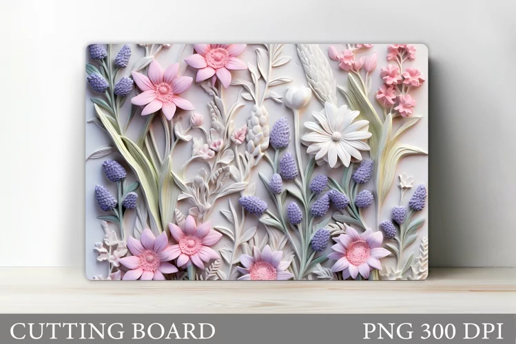 Flowers Cutting Board. 3D Flowers Cutting Board Design