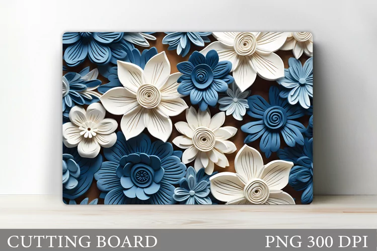 Flowers Cutting Board. 3D Flowers Cutting Board Sublimation