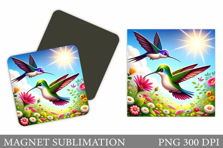 Hummingbird Magnet Design. Cute Hummingbird Magnet