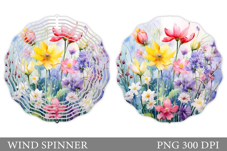 Flowers Wind Spinner Design. Wildflowers Wind Spinner example image 1