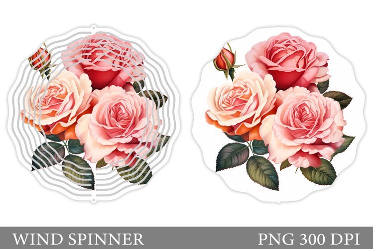 Roses Wind Spinner Design. Flowers Wind Spinner Sublimation example image 1