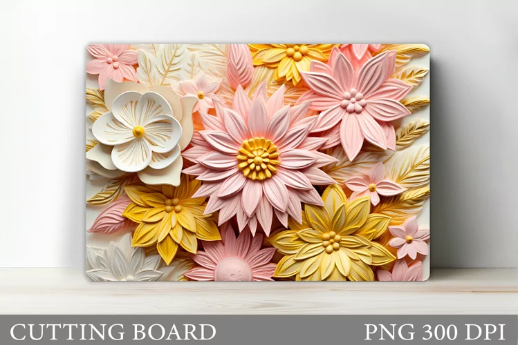 3D Flowers Cutting Board. Flowers Cutting Board Design
