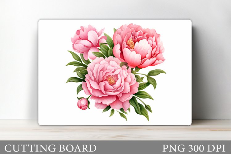 Peony Cutting Board. Flowers Cutting Board Design example image 1