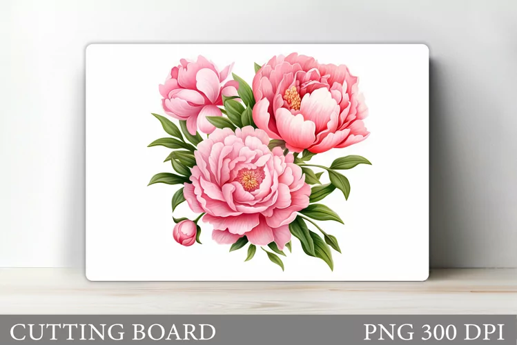Peony Cutting Board. Flowers Cutting Board Design