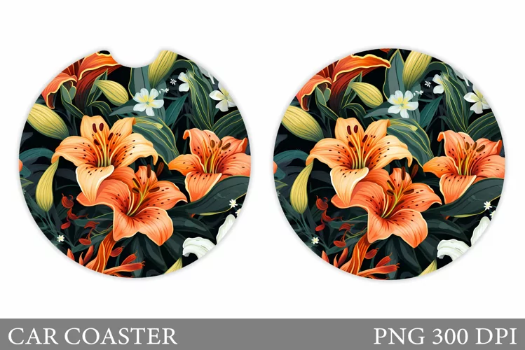 3D Flowers Car Coaster. Flowers Car Coaster Sublimation