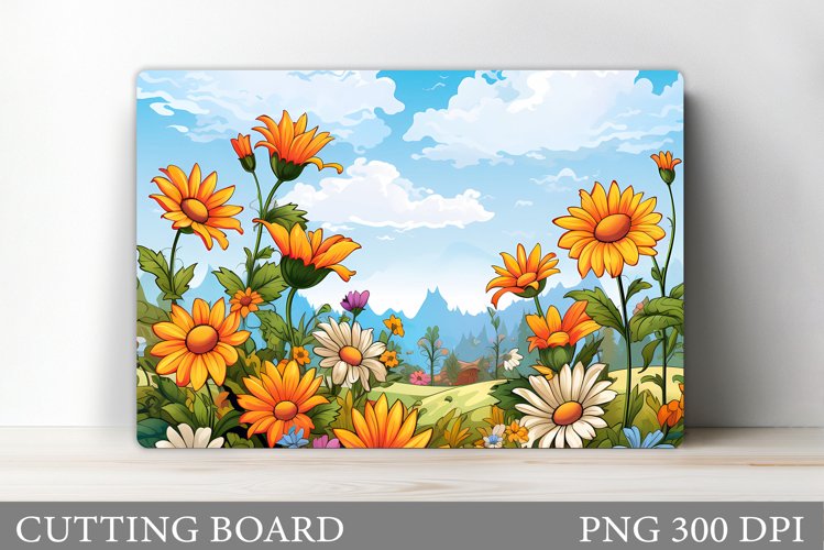 Flowers Cutting Board. Kitchen Cutting Board Sublimation example image 1