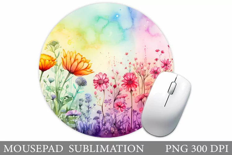Wildflowers Mouse Pad. Flowers Mouse Pad Sublimation