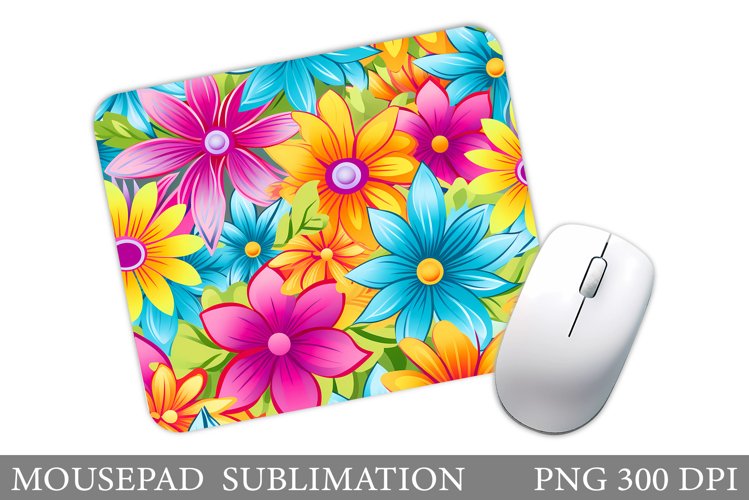 Flowers Mouse Pad Sublimation. Flowers Mouse Pad Design