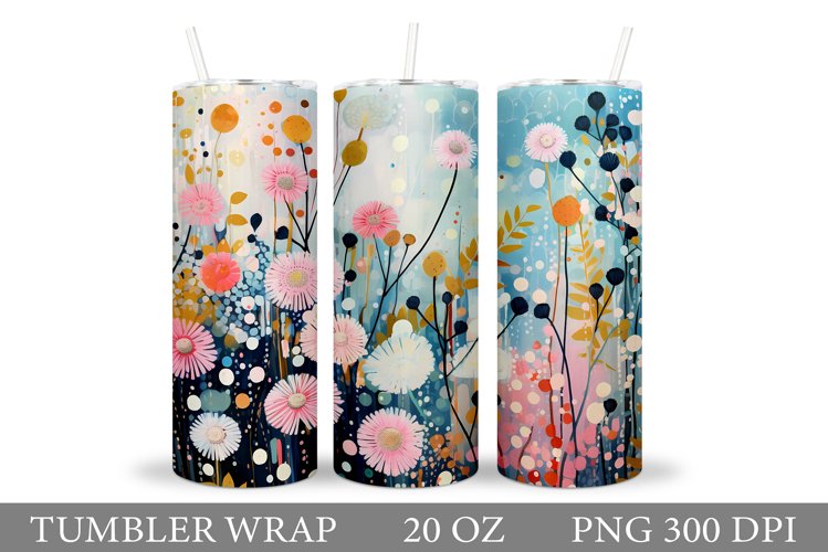 Flowers Tumbler Design. Flowers Tumbler Sublimation