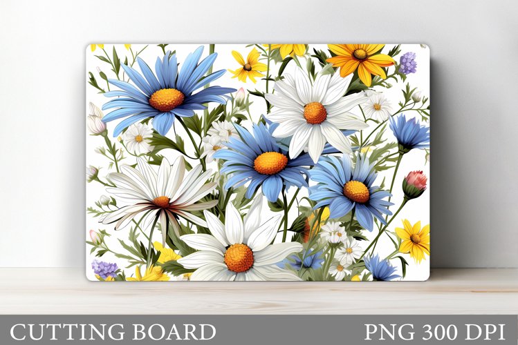 Daisy Flowers Cutting Board. Flowers Cutting Board Design