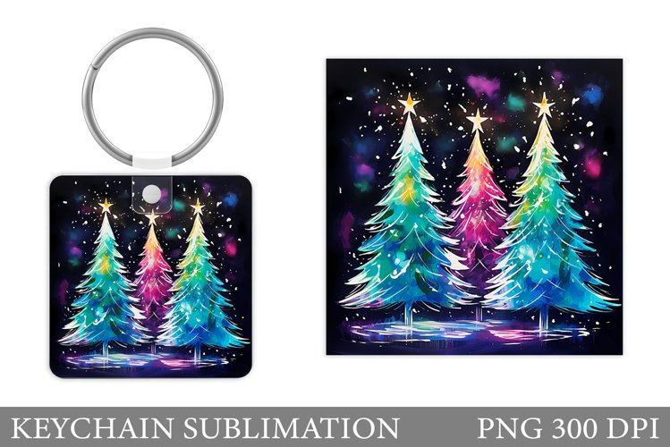 Christmas Tree Keychain. Christmas Keychain Sublimation
