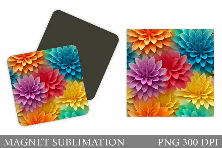 Flowers Magnet Design. Flowers Magnet Sublimation