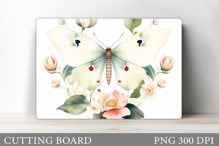 Butterfly Cutting Board. Flowers Cutting Board Design example image 1
