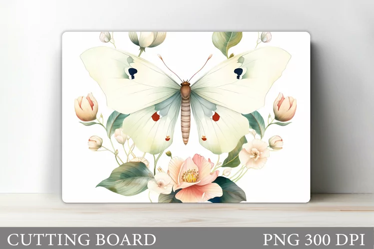 Butterfly Cutting Board. Flowers Cutting Board Design