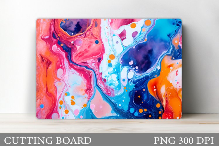 Alcohol Ink Cutting Board. Liquid Cutting Board Design example image 1