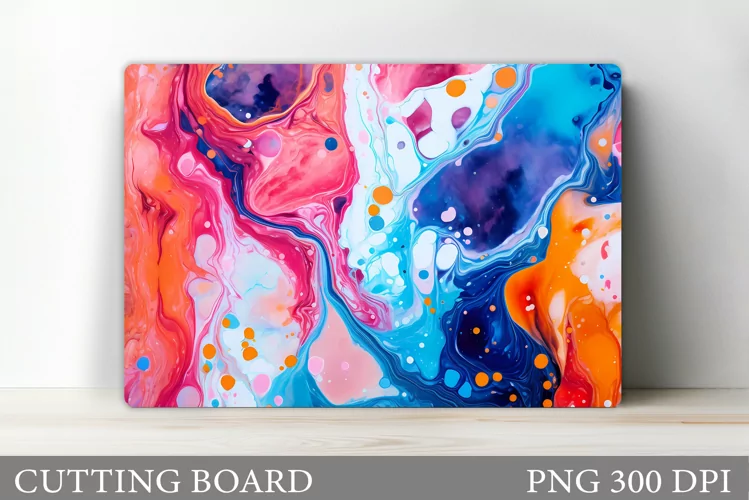 Alcohol Ink Cutting Board. Liquid Cutting Board Design
