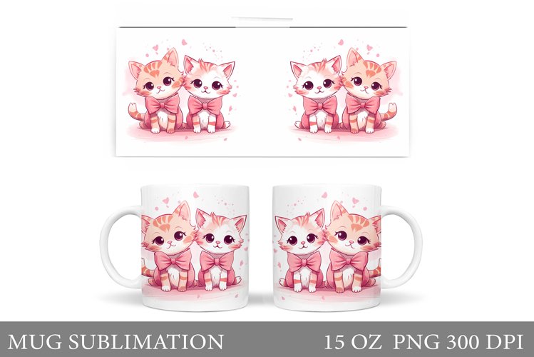 Cute Cat Mug Design. Cute Cat Sublimation example image 1