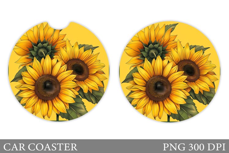 Sunflowers Car Coaster. Sunflowers Car Coaster Design