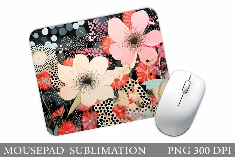 Flowers Mouse Pad Sublimation. Floral Mouse Pad Design