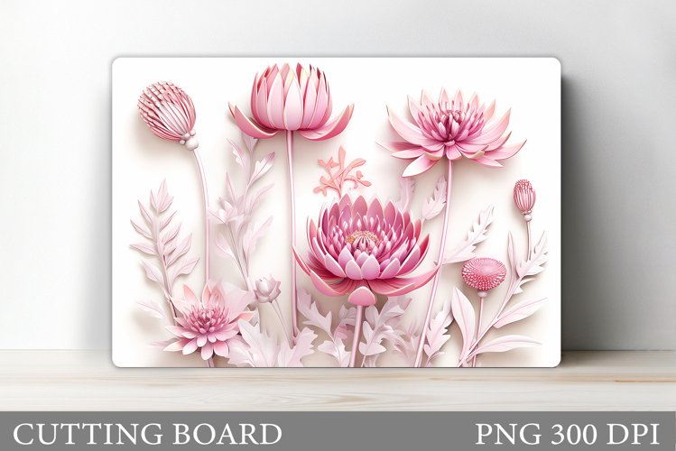 3D Flowers Cutting Board. Flowers Kitchen Cutting Board example image 1