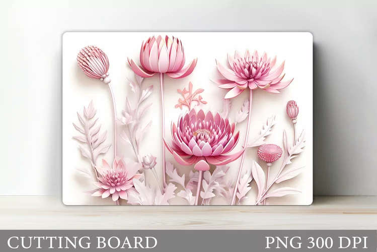 3D Flowers Cutting Board. Flowers Kitchen Cutting Board