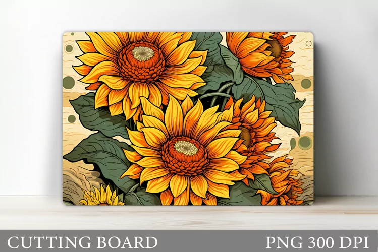 Sunflowers Cutting Board. Flowers Kitchen Cutting Board