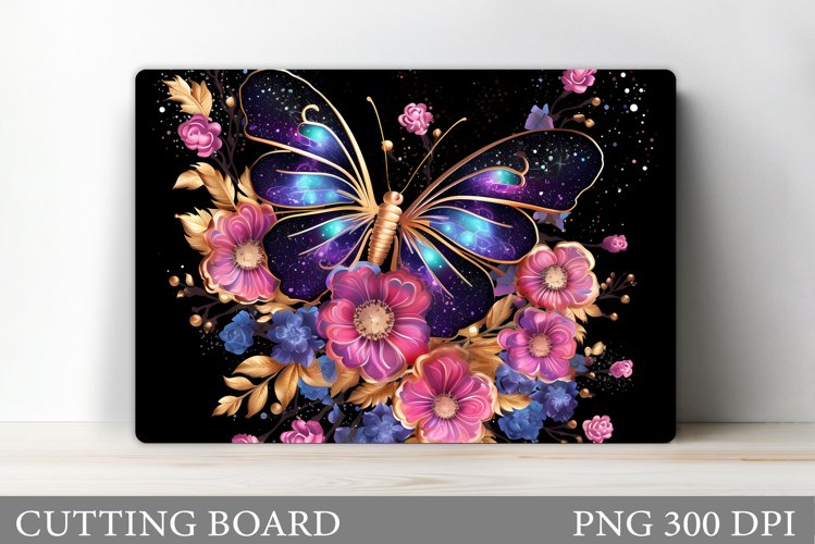 Butterfly Cutting Board. Flowers Cutting Board Sublimation example image 1