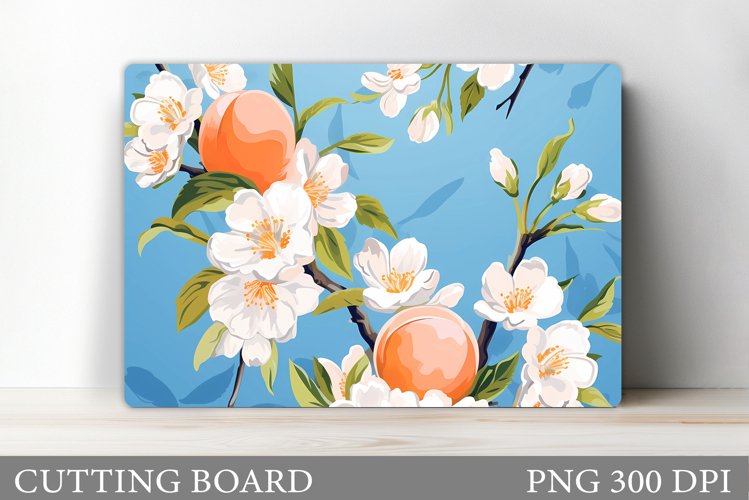Peach Cutting Board. Flowers Cutting Board Sublimation example image 1