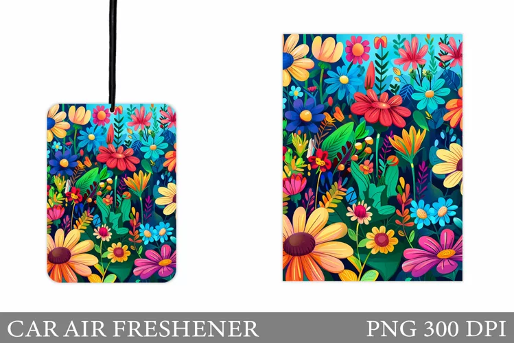 Floral Car Air Freshener. Flowers Car Air Freshener Design