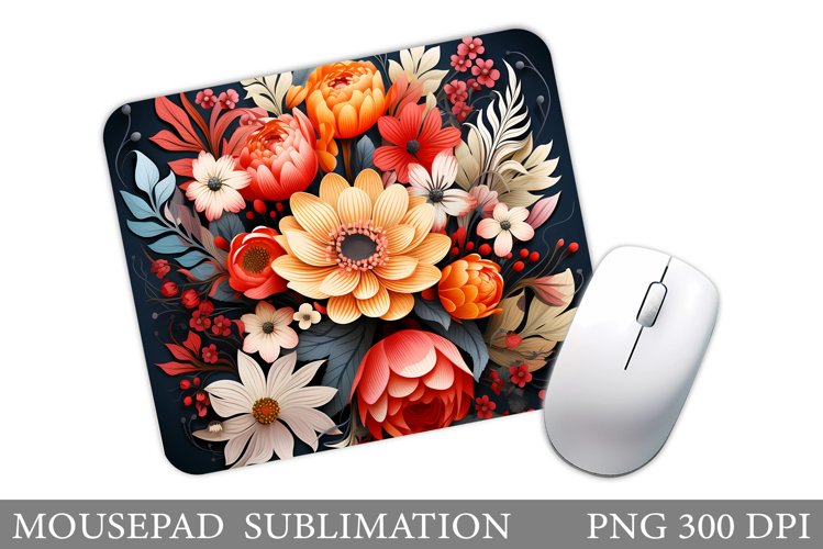 Flowers Mouse Pad Sublimation. Flowers Mouse Pad Design