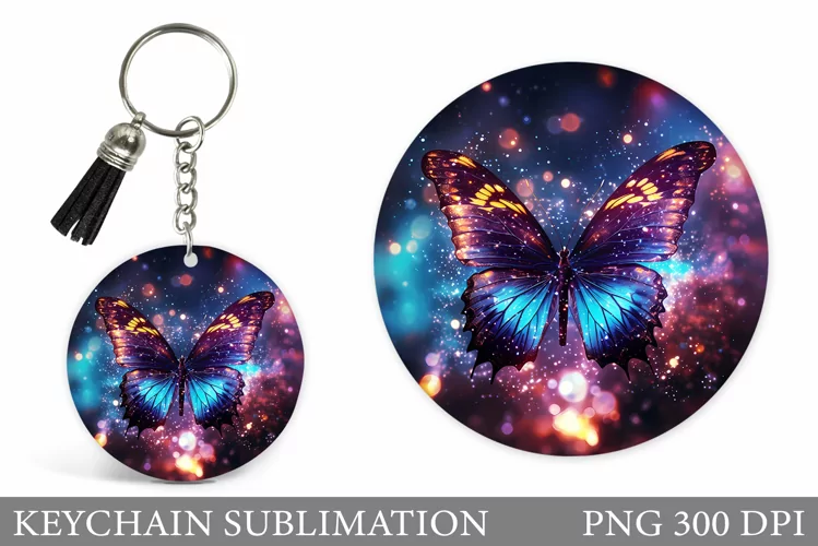 Butterfly Keychain Sublimation. Shimmer Butterfly Keychain