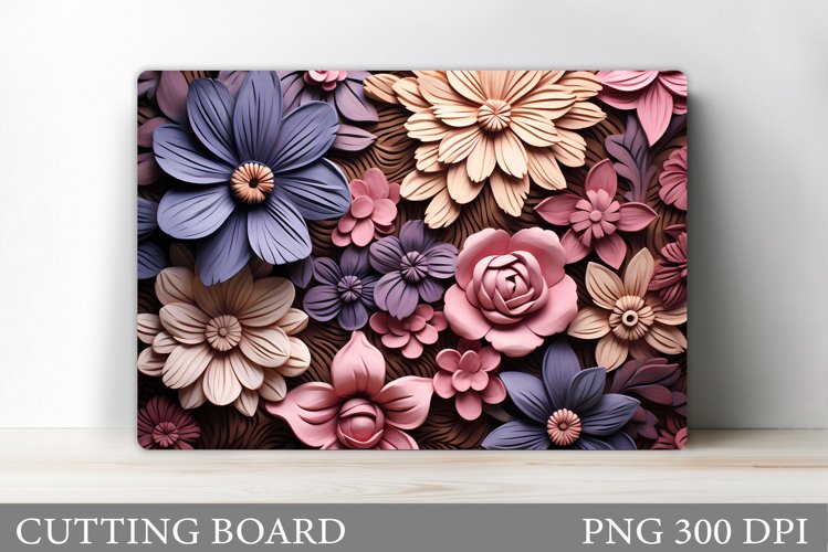 3D Flowers Cutting Board. Flowers Cutting Board Design example image 1