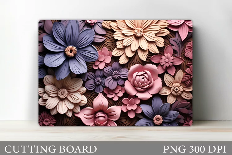 3D Flowers Cutting Board. Flowers Cutting Board Design