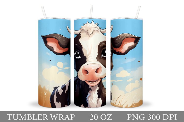 Cute Cow Tumbler Design. Cow Tumbler Sublimation