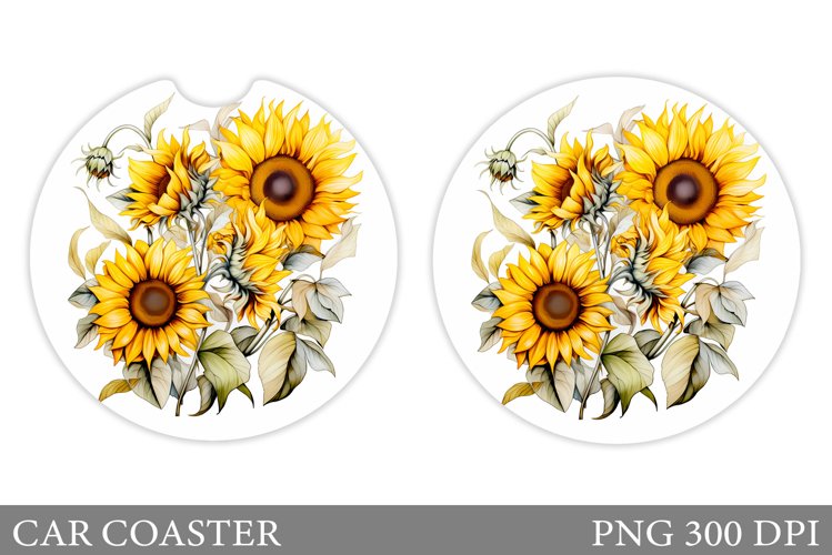 Sunflowers Car Coaster. Sunflowers Car Coaster Design