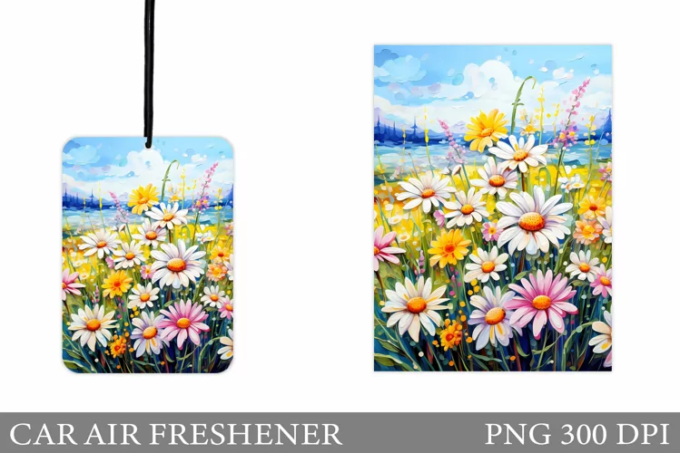 Daisy Flowers Car Air Freshener. Floral Car Air Freshener
