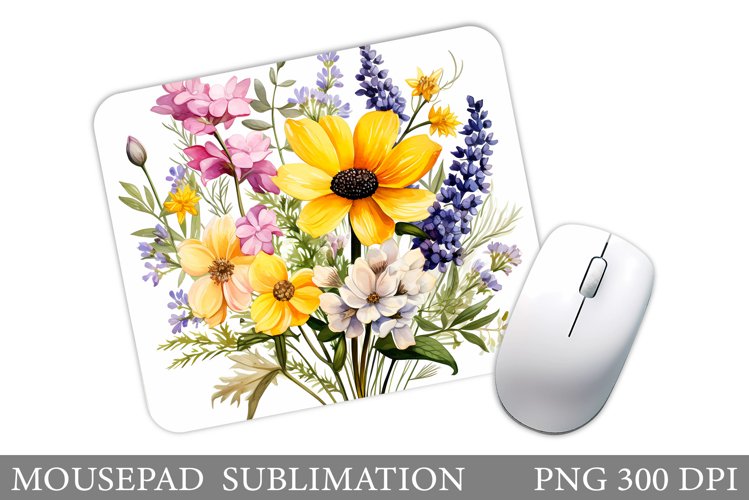 Wildflowers Mouse Pad. Flowers Mouse Pad Sublimation