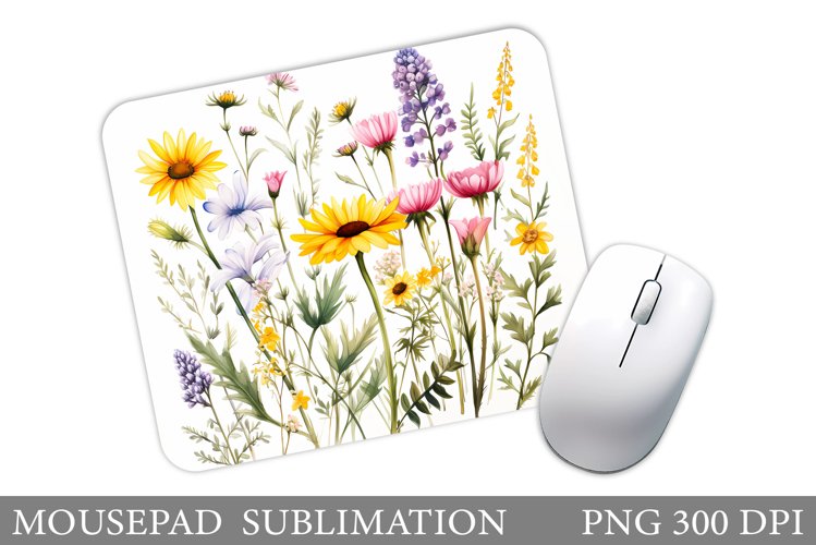Wildflowers Mouse Pad Design. Flowers Mouse Pad Sublimation