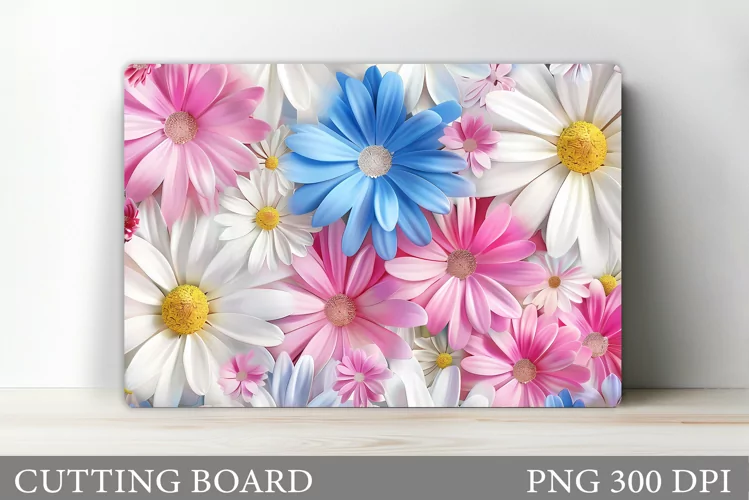 Daisy Flowers Cutting Board. Flowers Kitchen Cutting Board