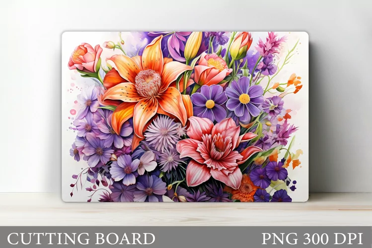 Flowers Cutting Board Design. Flowers Kitchen Cutting Board