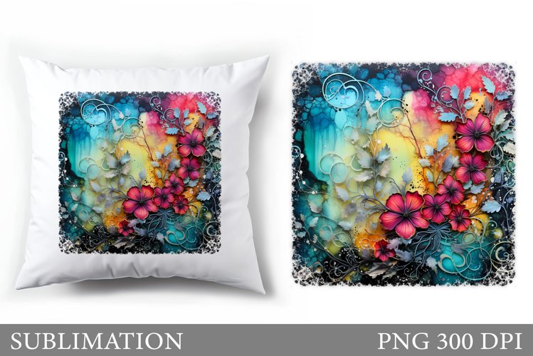 Flowers Sublimation. Floral Pillow Sublimation