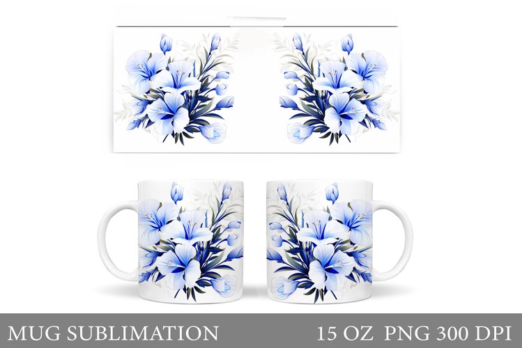 Flowers Mug Wrap Sublimation. Flowers Mug Wrap Design