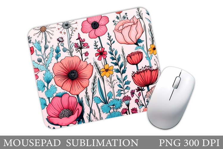 Flowers Mouse Pad Sublimation. Flowers Mouse Pad Design