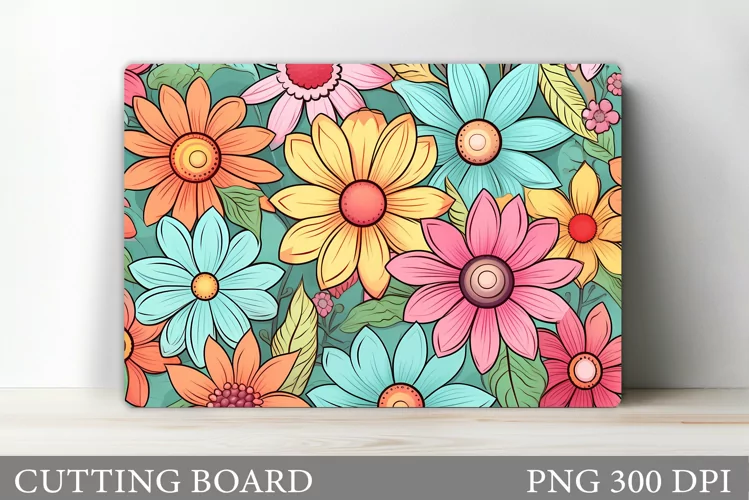 Daisy Flowers Cutting Board. Flowers Kitchen Cutting Board